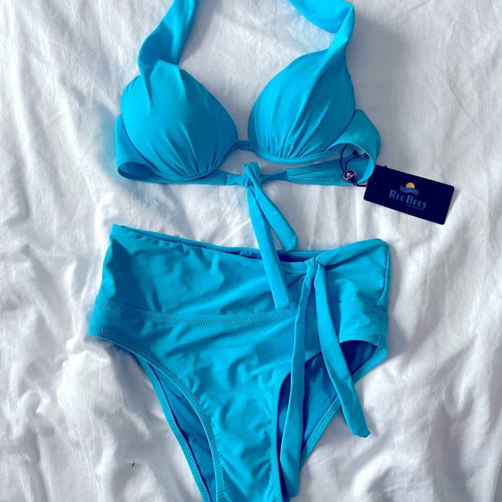Fashion Nova High Waisted Bikini with Padded Bra Cups Med